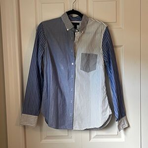 J Crew Button Down with Mixed Blue Prints